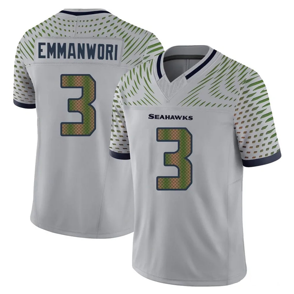 S.Seahawks #3 Nick Emmanwori Player Grey Limited 2025 Rivalries Collection Home Game Qdoa Stitched Jerseys