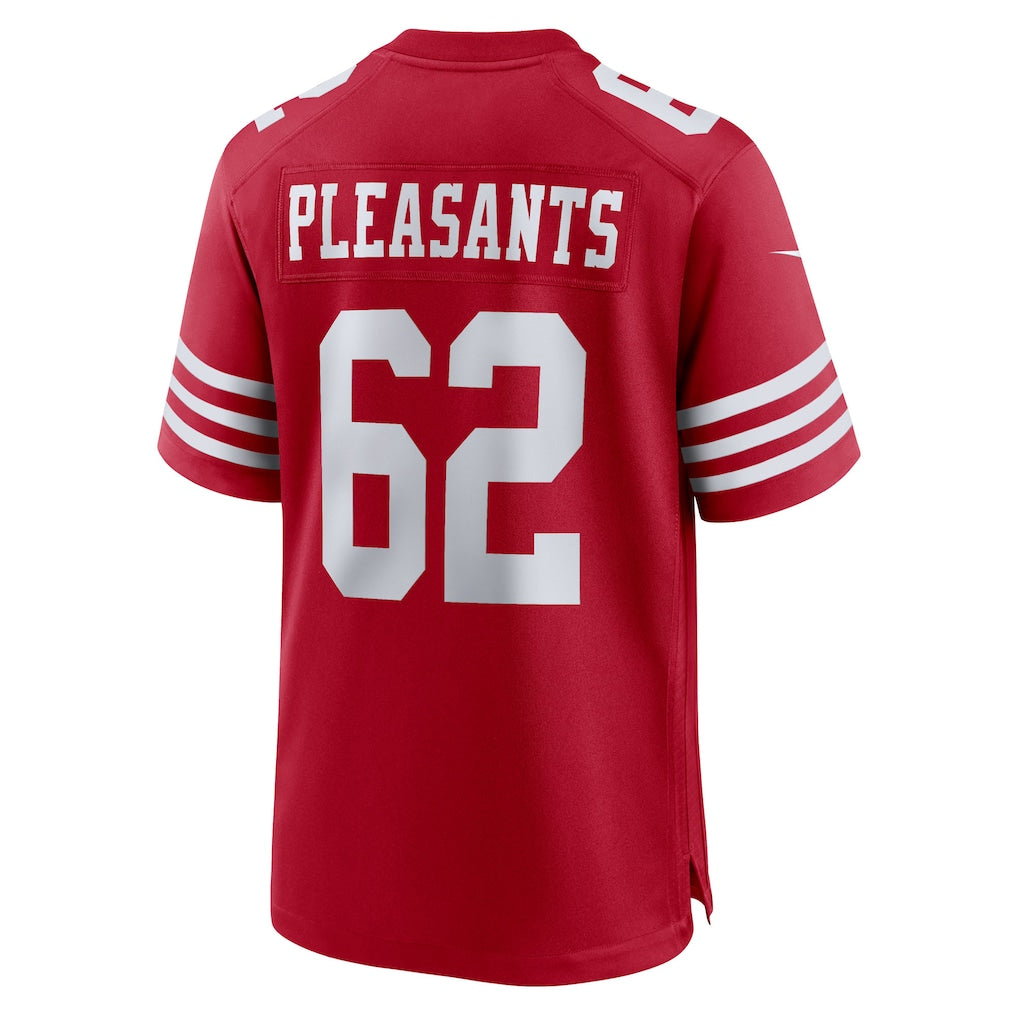 Qdoa SF.49ers #62 Austen Pleasants Scarlet Team Game Jersey