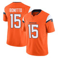 D.Broncos #15 Nik Bonitto Player Orange Vapor F.U.S.E. Limited Home Game Qdoa Stitched Jerseys