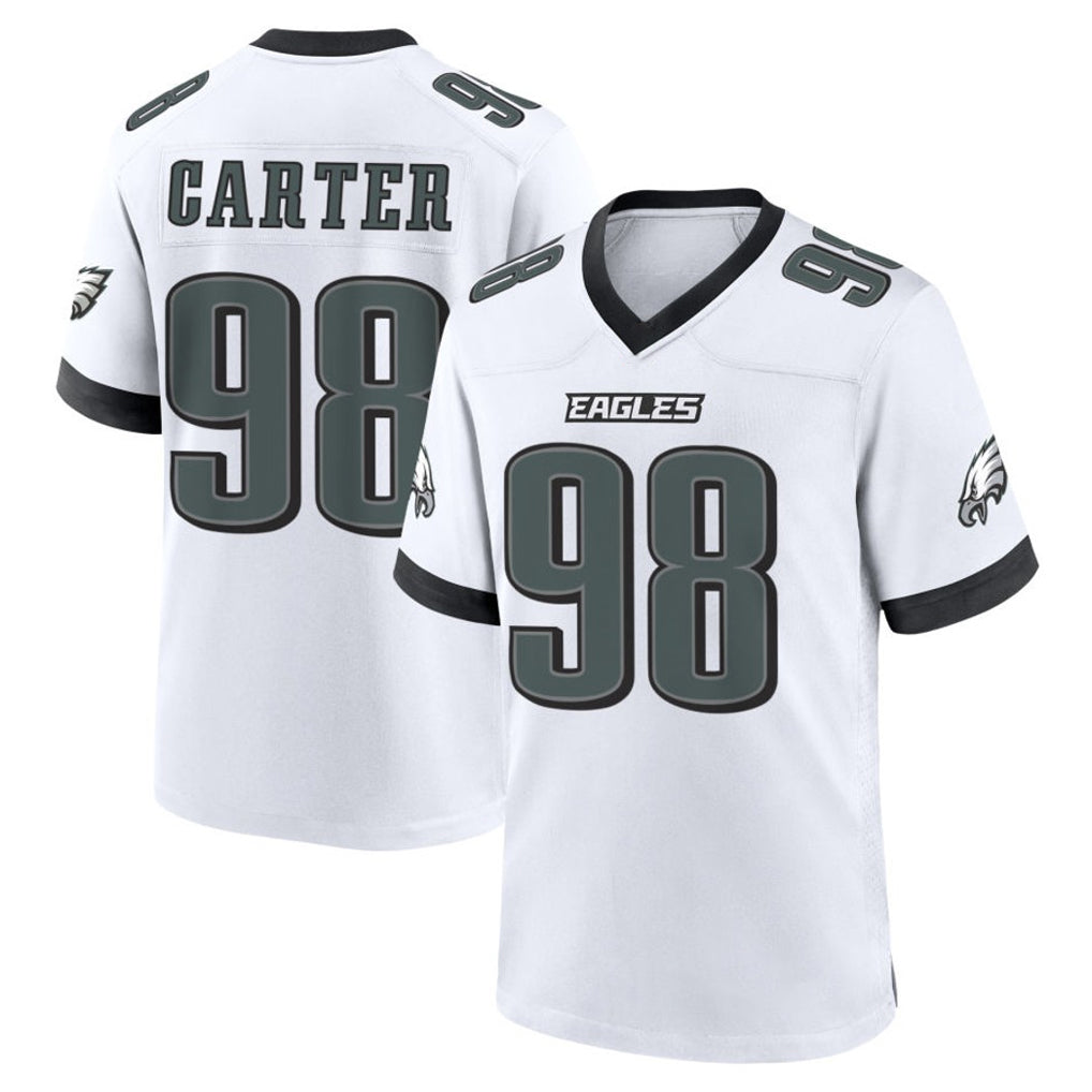 P.Eagles #98 Jalen Carter Player White Game Home Qdoa Stitched Jerseys
