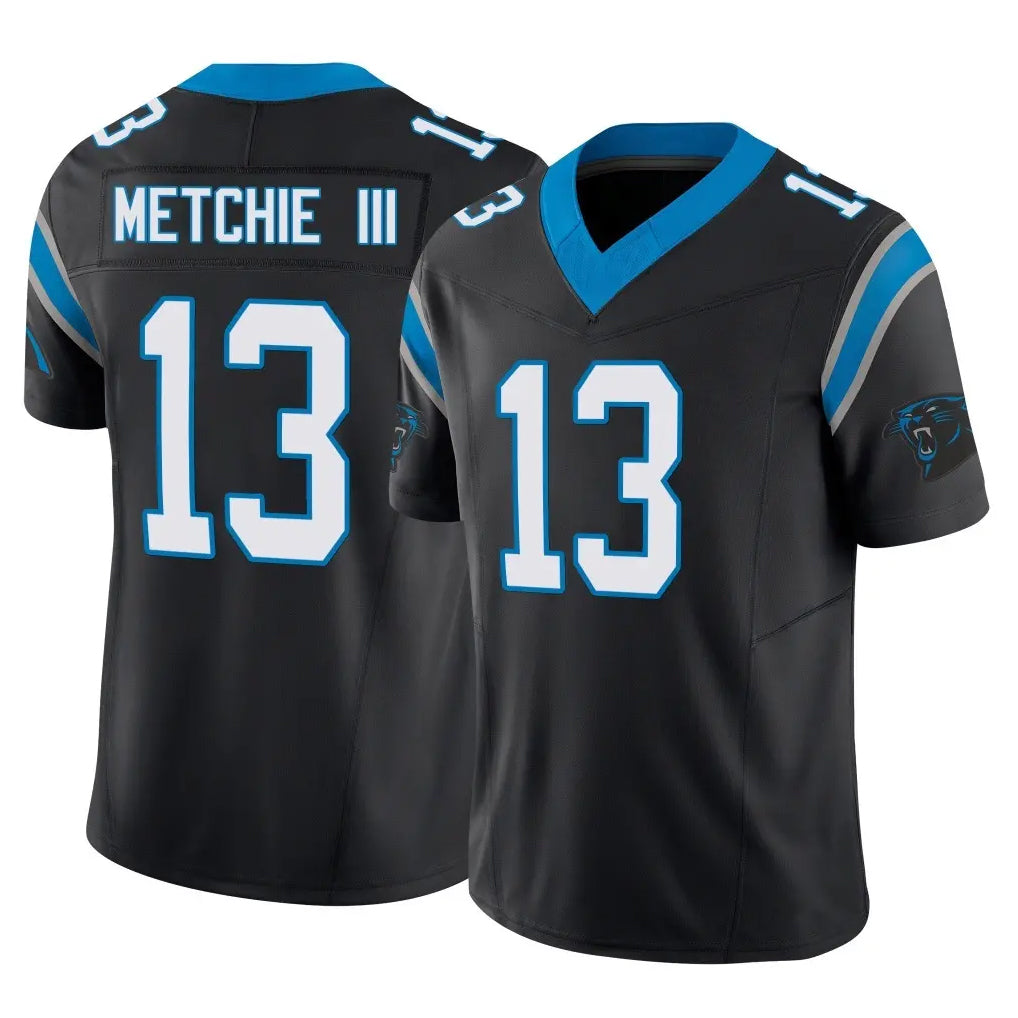 C.Panthers #13 John Metchie III Player Black Vapor F.U.S.E. Limited Home Game Qdoa Stitched Jerseys