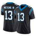 C.Panthers #13 John Metchie III Player Black Vapor F.U.S.E. Limited Home Game Qdoa Stitched Jerseys