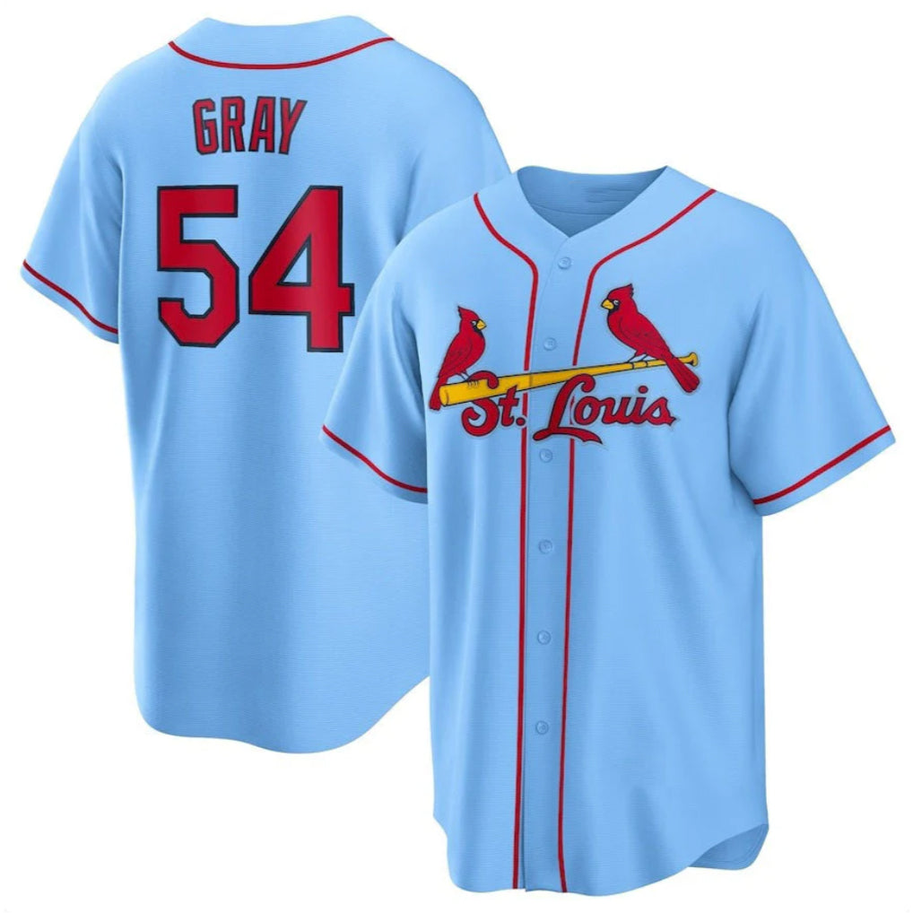St. Louis Cardinals #54 Sonny Gray Player Light Blue Home Game Qdoa Stitched Jerseys