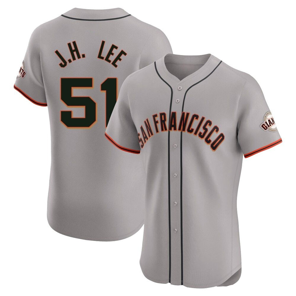 SF.Giants #51 Jung Hoo Lee Player Gray Home Limited Elite Qdoa Stitched Jerseys