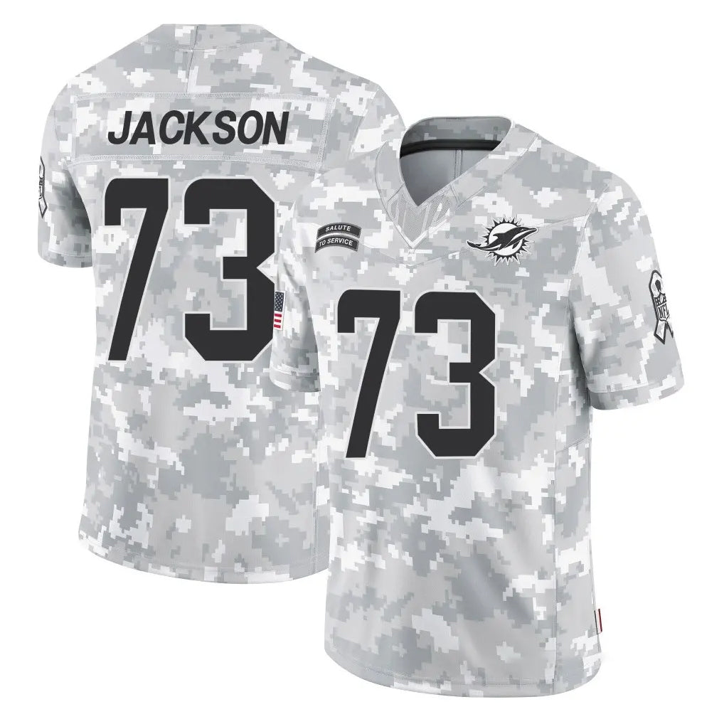 M.Dolphins #73 Austin Jackson Player Arctic Camo Salute To Service Limited Game Qdoa Stitched Jerseys
