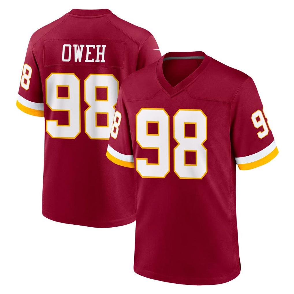 W.Commanders #98 Odafe Oweh Player Burgundy Game Home Qdoa Stitched Jerseys