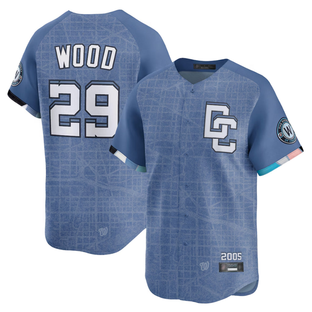 W.Nationals #29 James Wood Player Blue Limited City Connect Qdoa Stitched Jerseys