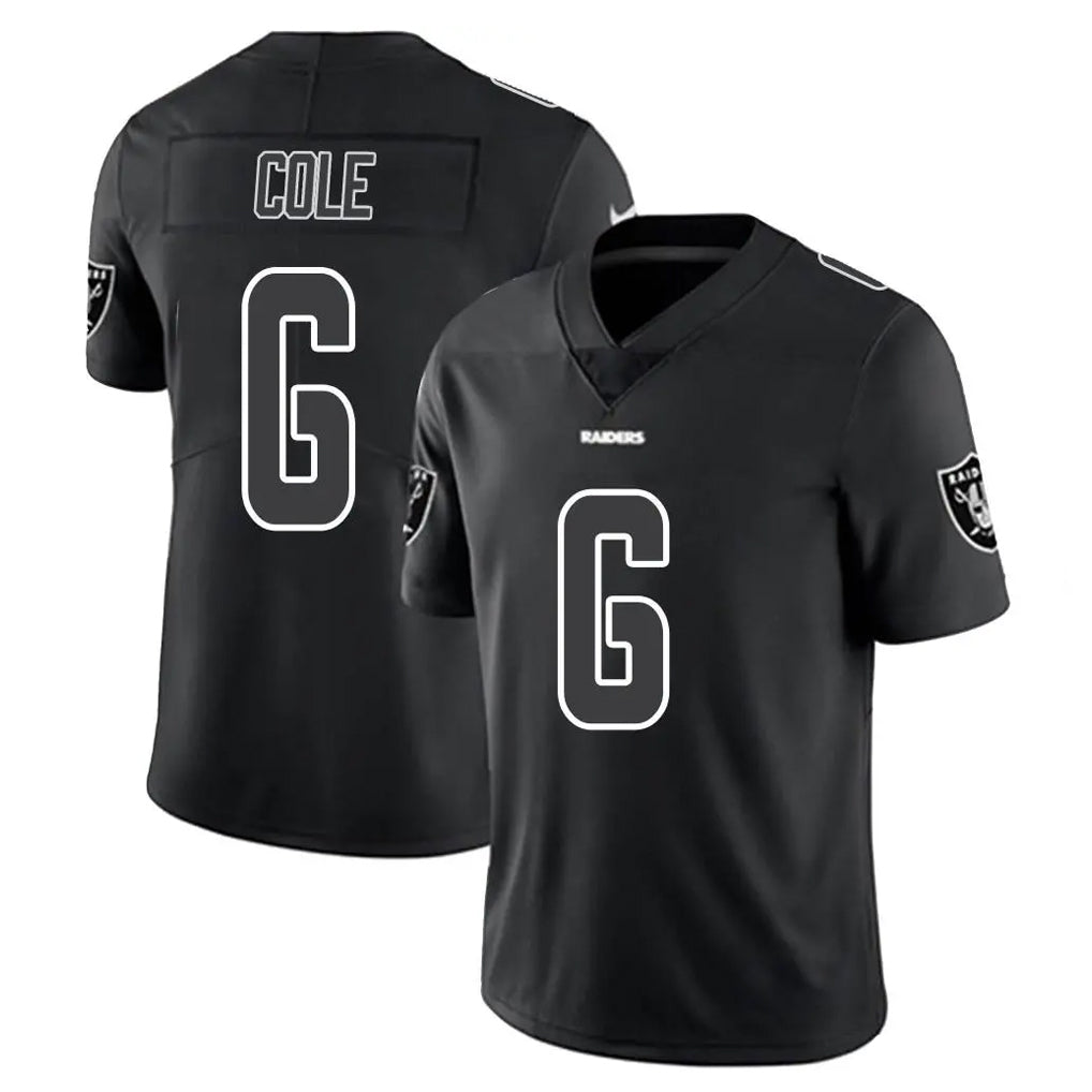 LV.Raiders #6 A.J. Cole Player Black Limited Black Impact Home Game Qdoa Stitched Jerseys