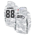 S.Seahawks #88 AJ Barner Player Arctic Camo Limited Salute to Service Pullover Hoodies Game Qdoa Stitched Jerseys