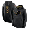 D.Lions #3 Jack Fox Player Black Salute to Service Hoodies Limited Game Qdoa Stitched Jerseys