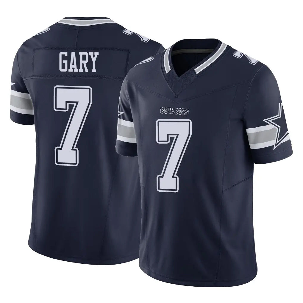 D.Cowboys #7 Rashan Gary Player Navy Limited Vapor F.U.S.E. Home Game Qdoa Stitched Jerseys