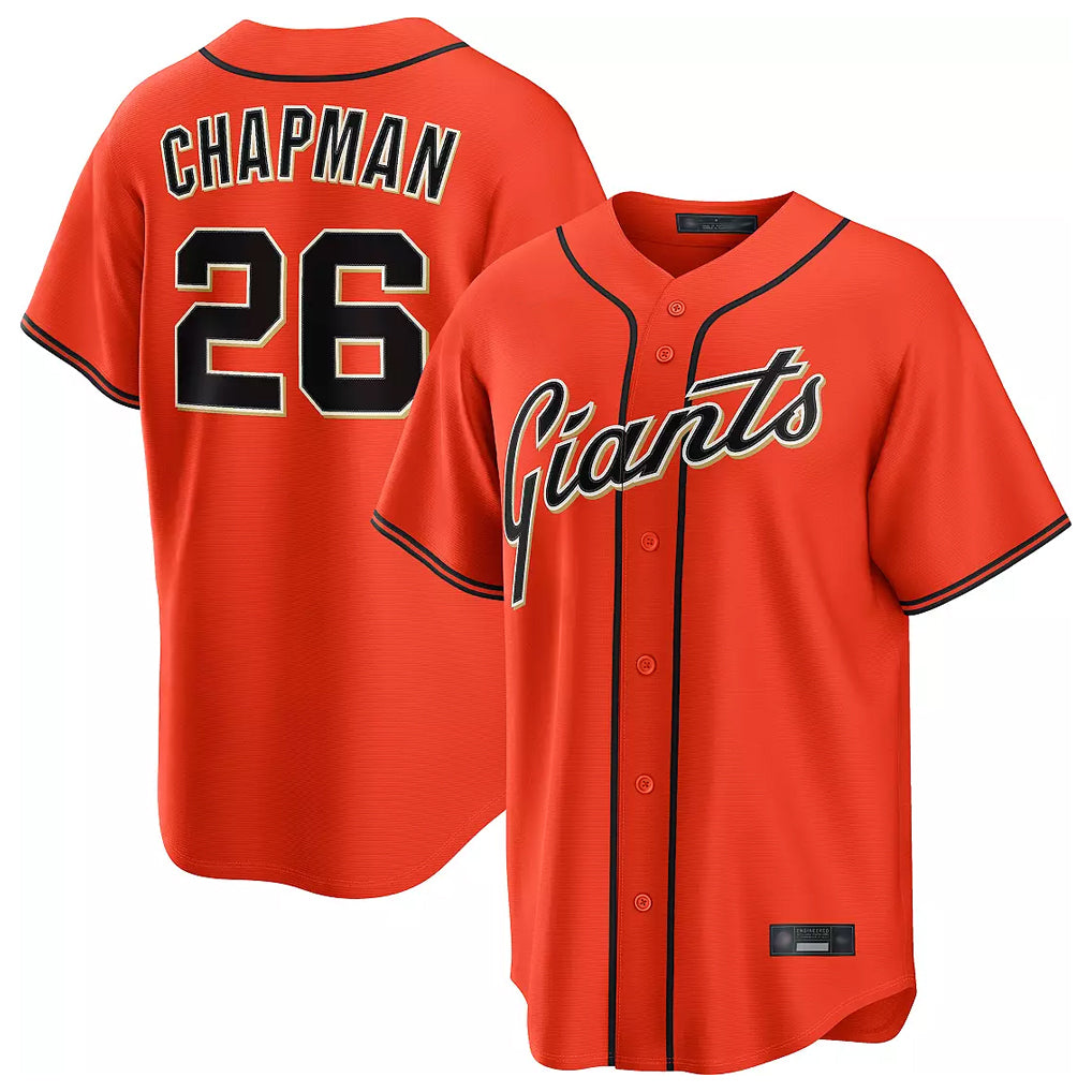 SF.Giants #26 Matt Chapman Player Orange Home Game Qdoa Stitched Jerseys
