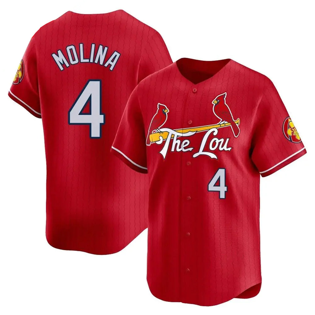 St. Louis Cardinals #4 Yadier Molina Player Red City Connect Limited Qdoa Stitched Jerseys