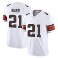 C.Browns #21 Denzel Ward Player White Vapor F.U.S.E. Limited Home Game Qdoa Stitched Jerseys