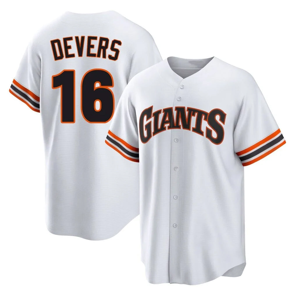 SF.Giants #16 Rafael Devers Player White Home Game Qdoa Stitched Jerseys