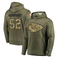 KC.Chiefs #52 Creed Humphrey Player Olive Salute to Service Pullover Hoodies Home Game Qdoa Stitched Jerseys