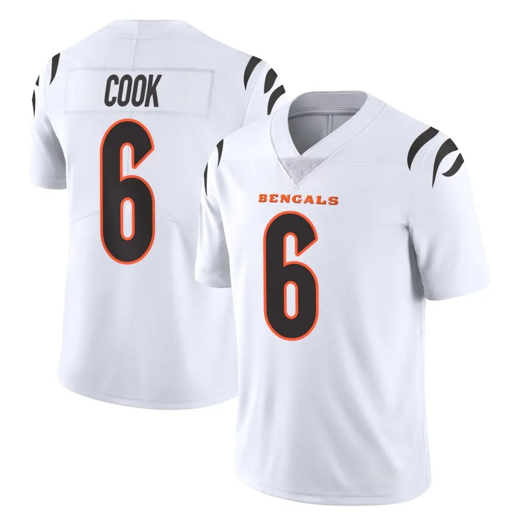 C.Bengals #6 Brian Cook Player White Vapor Untouchable Limited Home Game Qdoa Stitched Jerseys