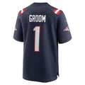 Qdoa NE.Patriots #1 Groom Navy Game Jersey