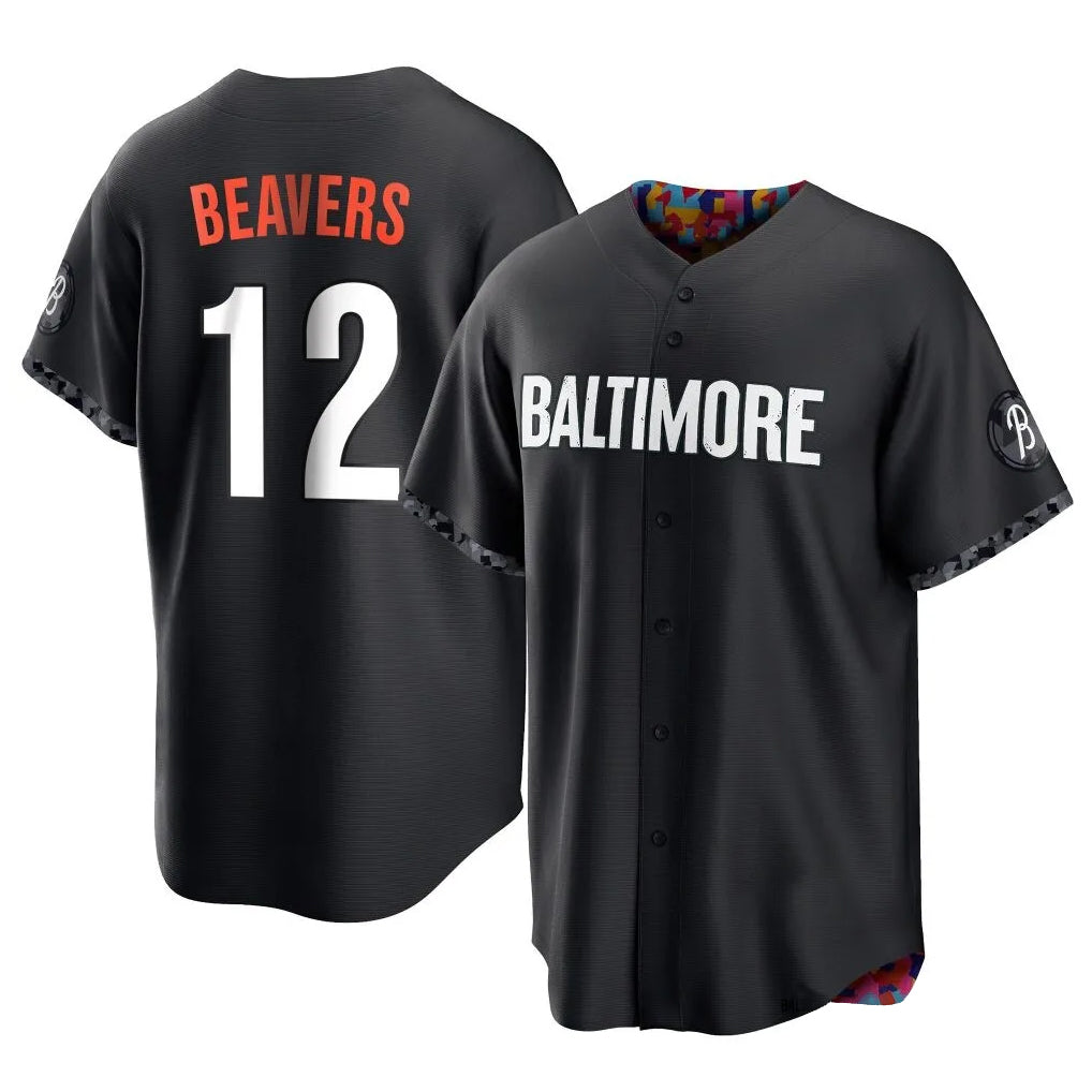 B.Orioles #12 Dylan Beavers Player Black City Connect Home Game Qdoa Stitched Jerseys