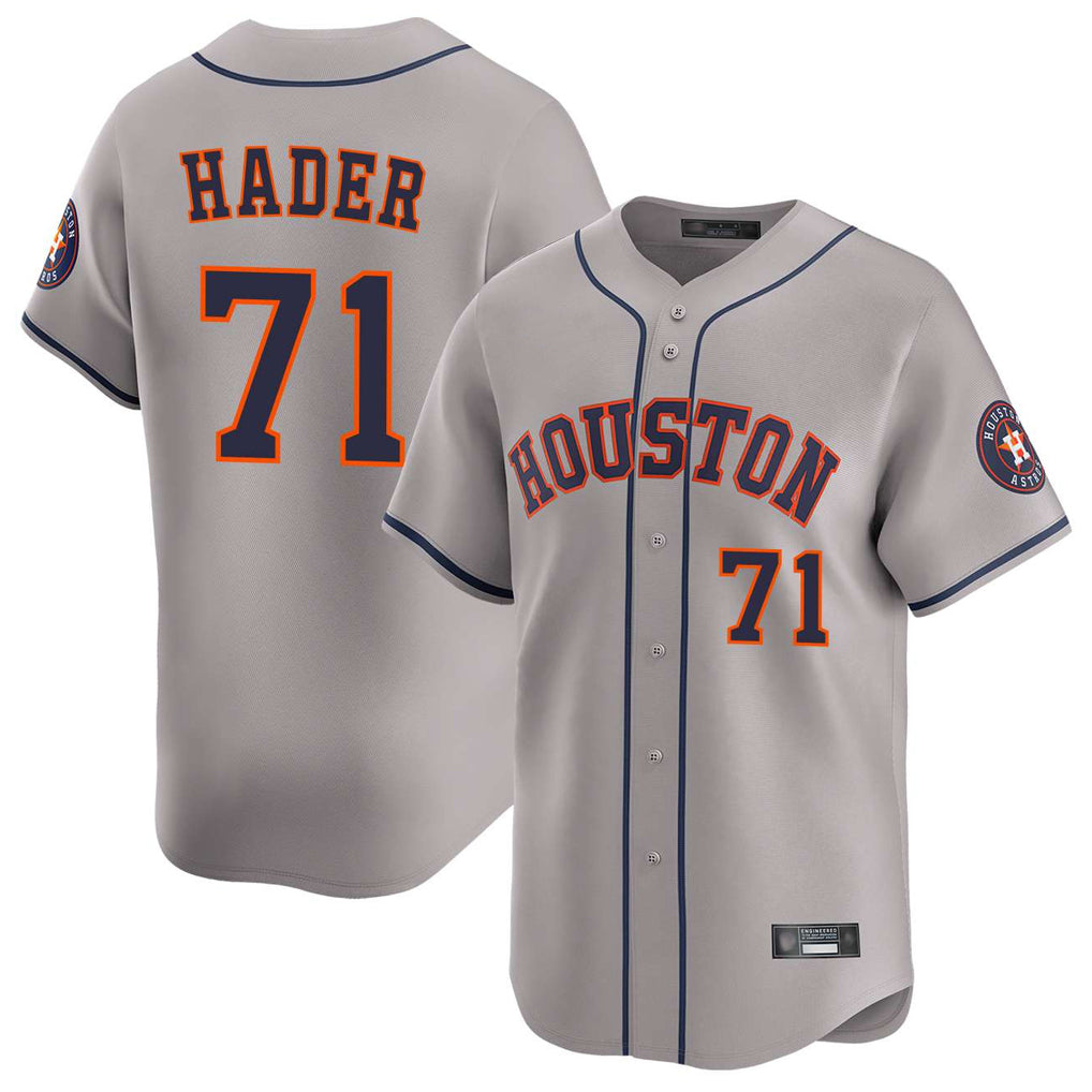 H.Astros #71 Josh Hader Player Gray Home Limited Qdoa Stitched Jerseys