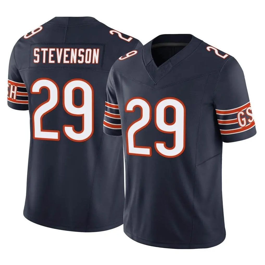 C.Bears #29 Tyrique Stevenson Player Navy Vapor F.U.S.E. Limited Home Game Qdoa Stitched Jerseys