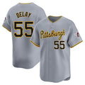 P.Pirates #55 Jason Delay Player Gray Road Home Limited Qdoa Stitched Jerseys