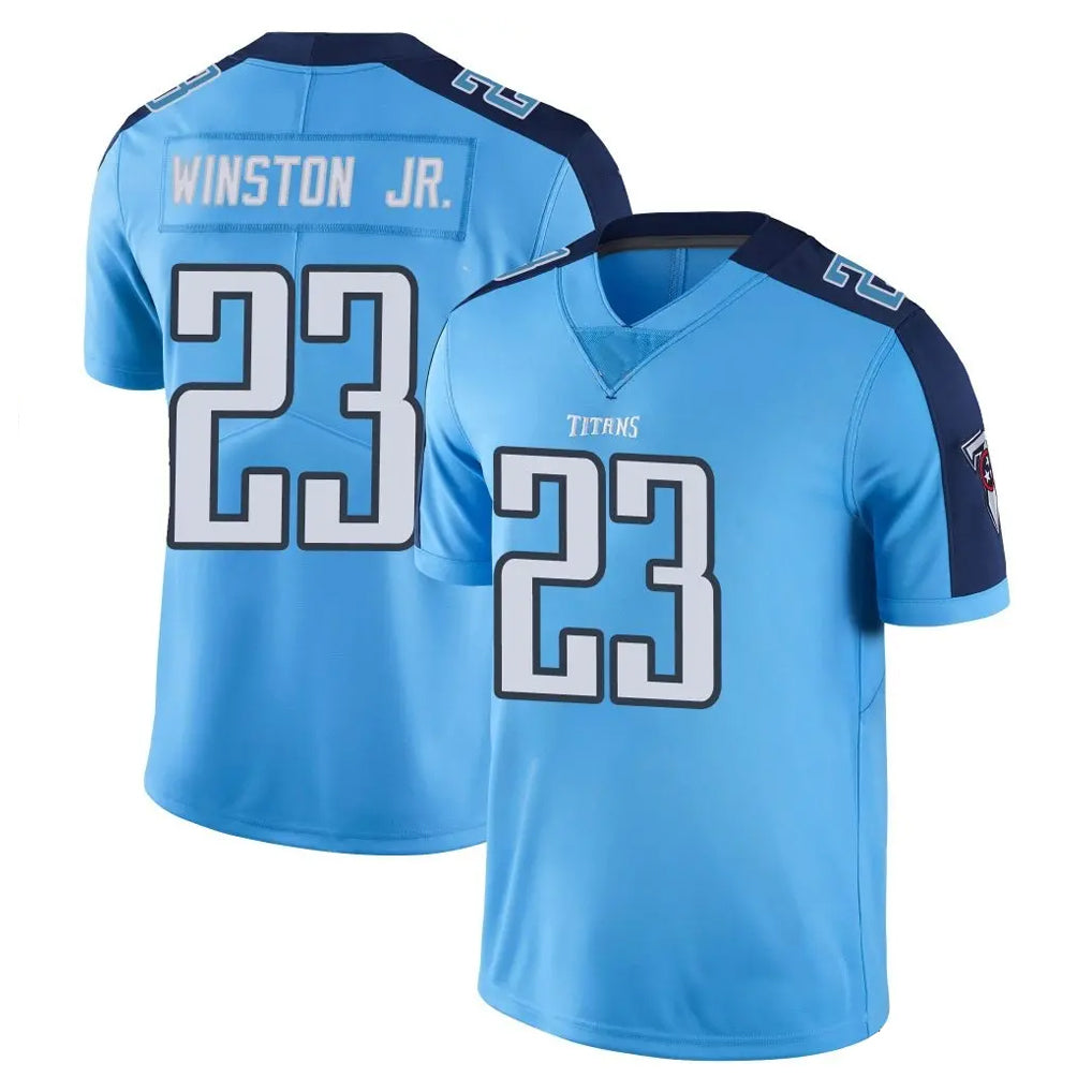 T.Titans #23 Kevin Winston Jr. Player Light Blue Limited Color Rush Home Game Qdoa Stitched Jerseys