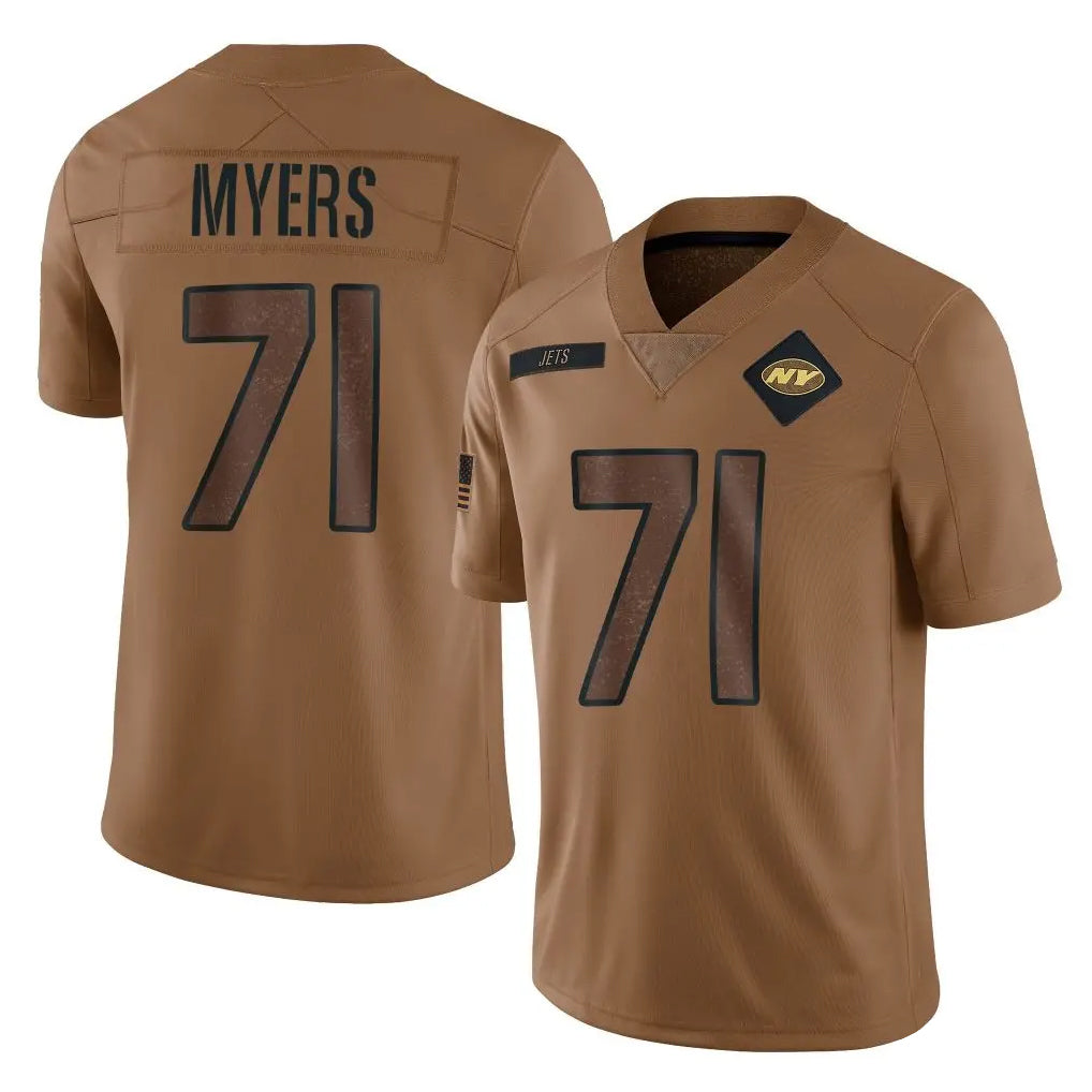 NY.Jets #71 Josh Myers Player Brown Salute To Service Limited Qdoa Stitched Jerseys