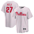 P.Phillies #27 Aaron Nola Player White Home Game Qdoa Stitched Jerseys