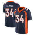 D.Broncos #34 JL Skinner Player Navy Vapor Untouchable Limited Game Qdoa Stitched Jerseys