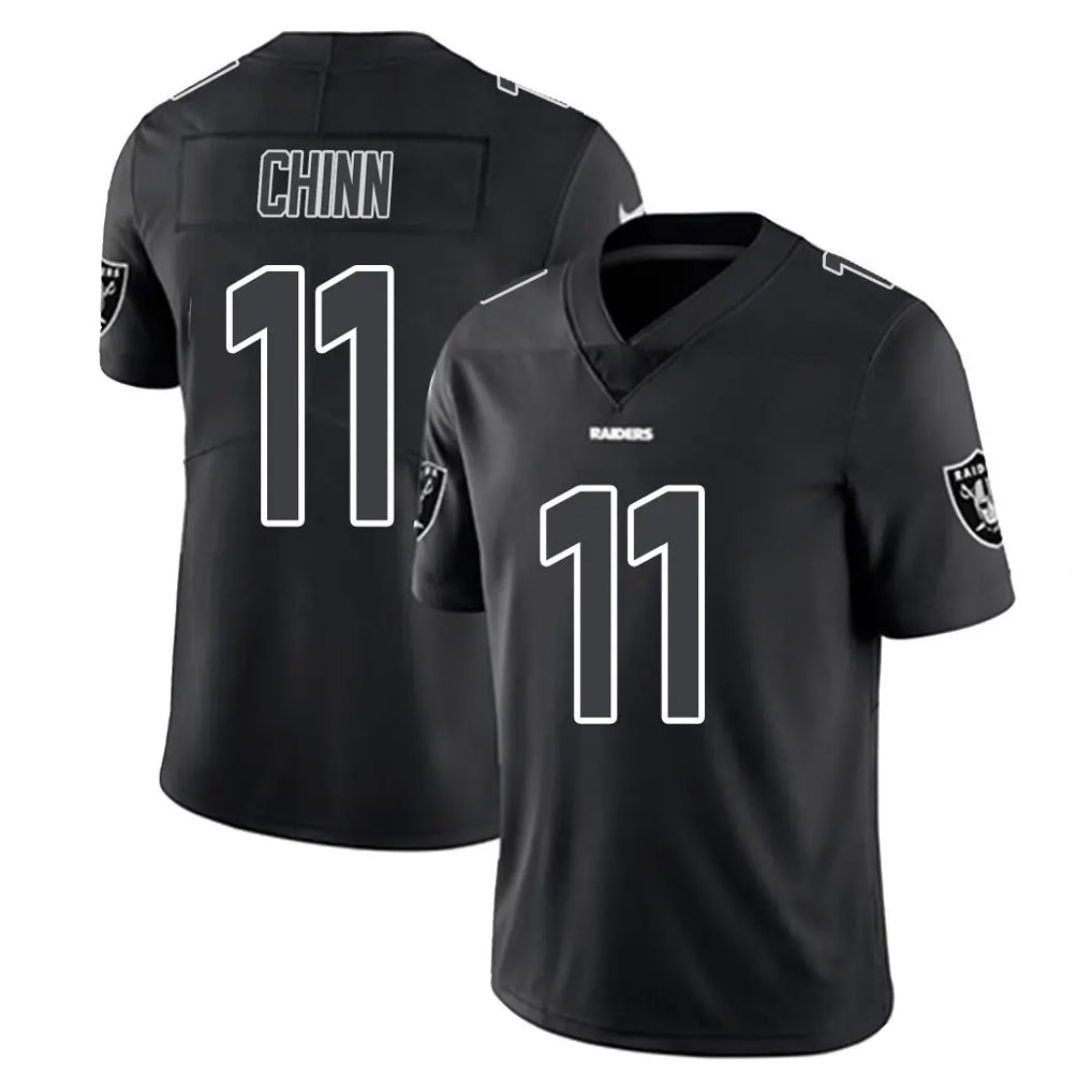 LV.Raiders #11 Jeremy Chinn Player Black Limited Black Impact Home Game Qdoa Stitched Jerseys