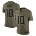 NE.Patriots #10 Drake Maye Player Olive Salute To Service Limited Qdoa Stitched Jerseys
