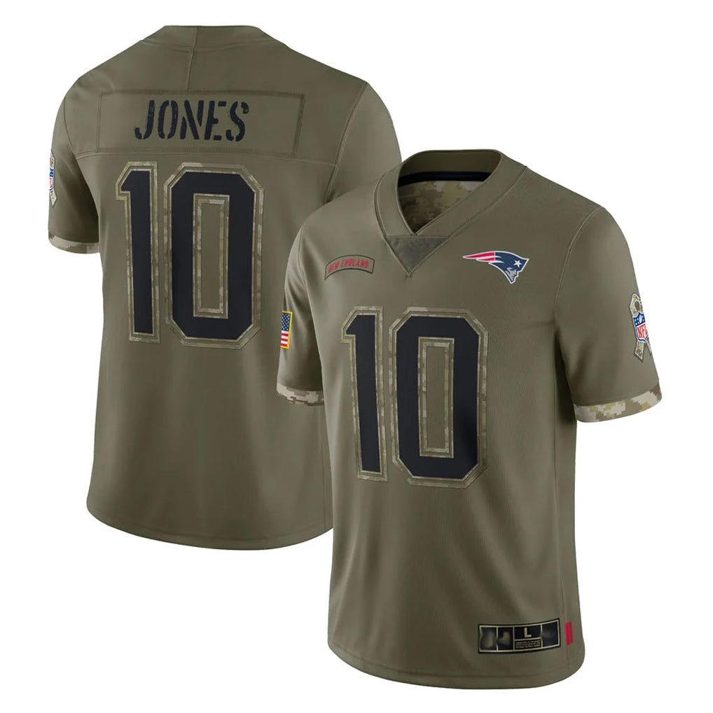 NE.Patriots #10 Drake Maye Player Olive Salute To Service Limited Qdoa Stitched Jerseys