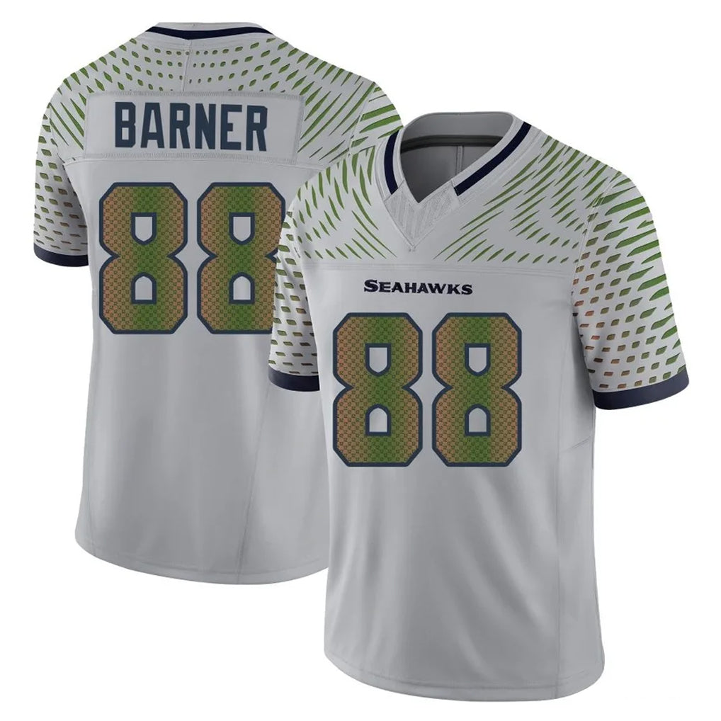 S.Seahawks #88 AJ Barner Player Grey Limited 2025 Rivalries Collection Home Game Qdoa Stitched Jerseys
