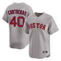 B.Red Sox #40 Willson Contreras Player Gray Road Limited Home Game Qdoa Stitched Jerseys