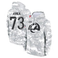 LA.Rams #73 Steve Avila Player Arctic Camo Salute to Service Hoodies Limited Game Qdoa Stitched Jerseys