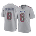 B.Bills #8 Terrel Bernard Player Gray Home Game Qdoa Stitched Jerseys
