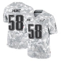 P.Eagles #58 Jalyx Hunt Player Arctic Camo Salute to Service Limited Game Qdoa Stitched Jerseys