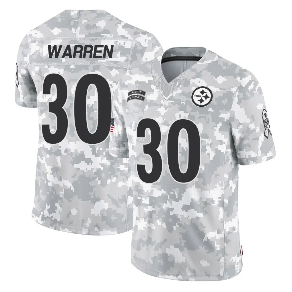 P.Steelers #30 Jaylen Warren Player Arctic Camo Limited Salute To Service Home Game Qdoa Stitched Jerseys
