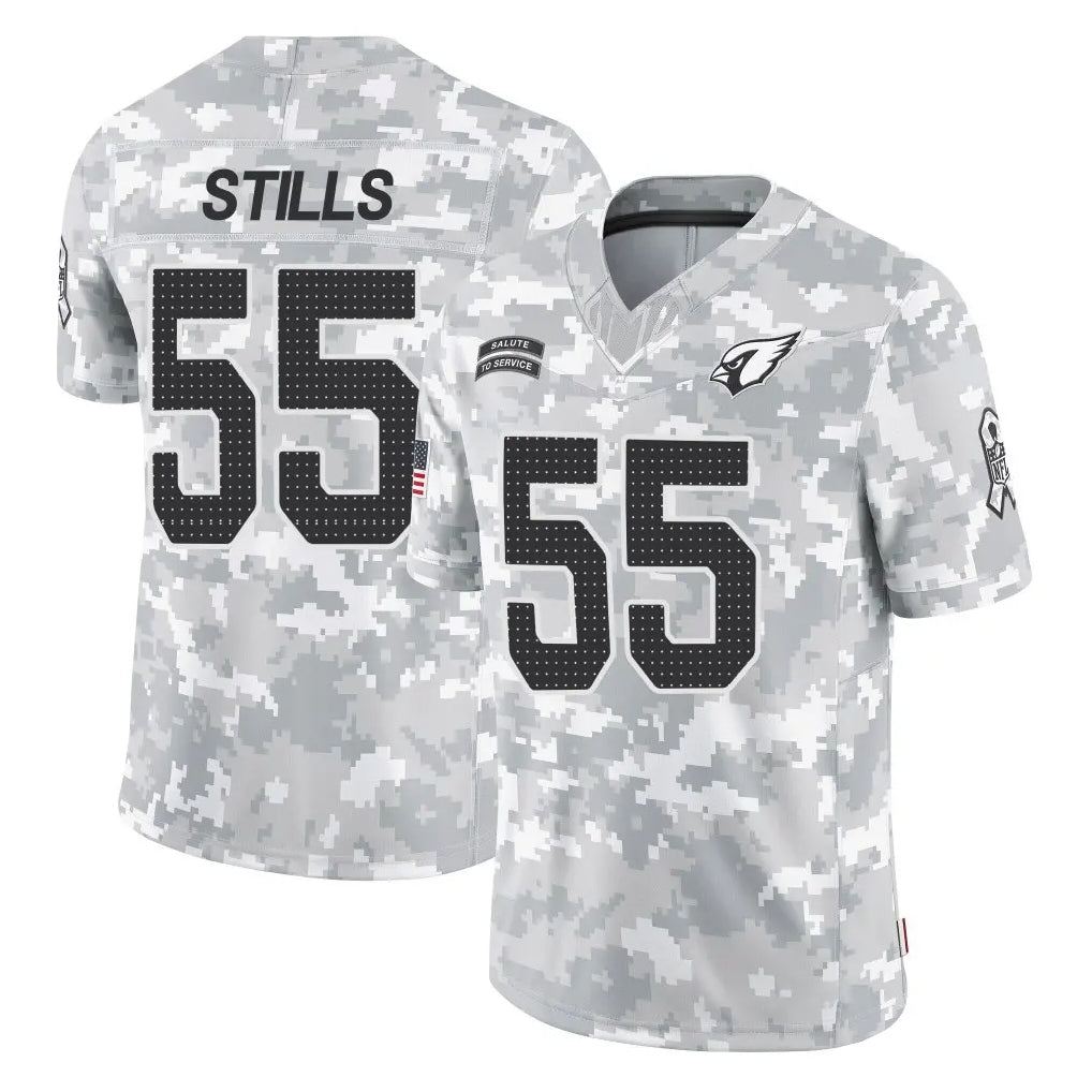 A.Cardinals #55 Dante Stills Player Camo Salute to Service Limited Home Qdoa Stitched Jerseys