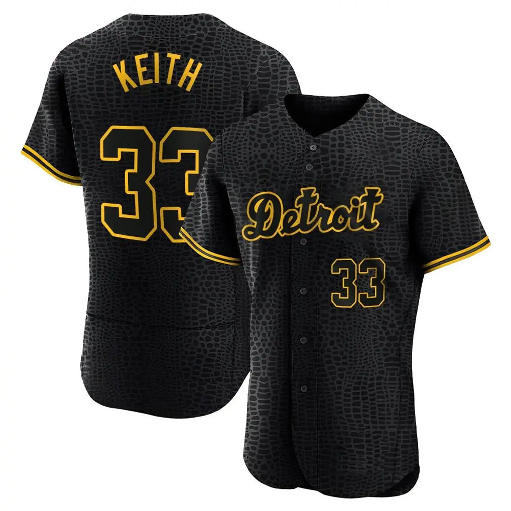 D.Tigers #33 Colt Keith Player Black Snake Skin City Limited Elite Home Qdoa Stitched Jerseys