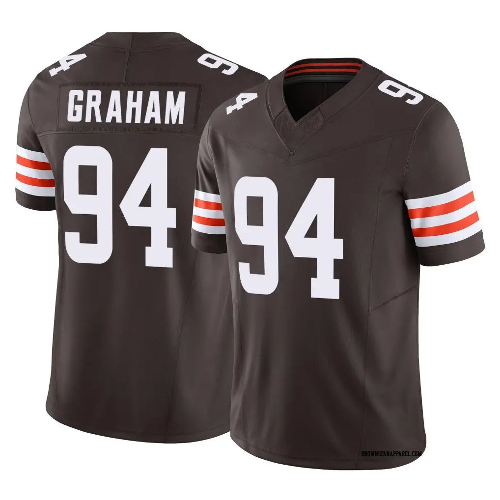 C.Browns #94 Mason Graham Player Brown Vapor F.U.S.E. Limited Home Game Qdoa Stitched Jerseys