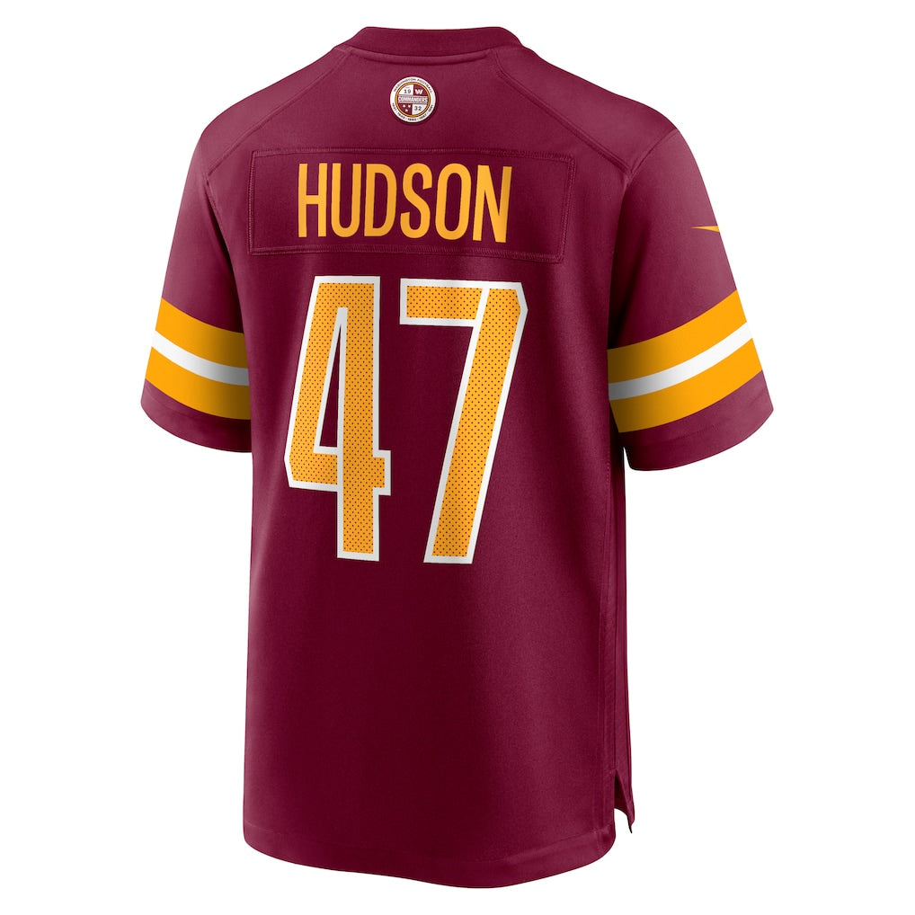 Qdoa W.Commanders #47 Khaleke Hudson Burgundy Game Jersey
