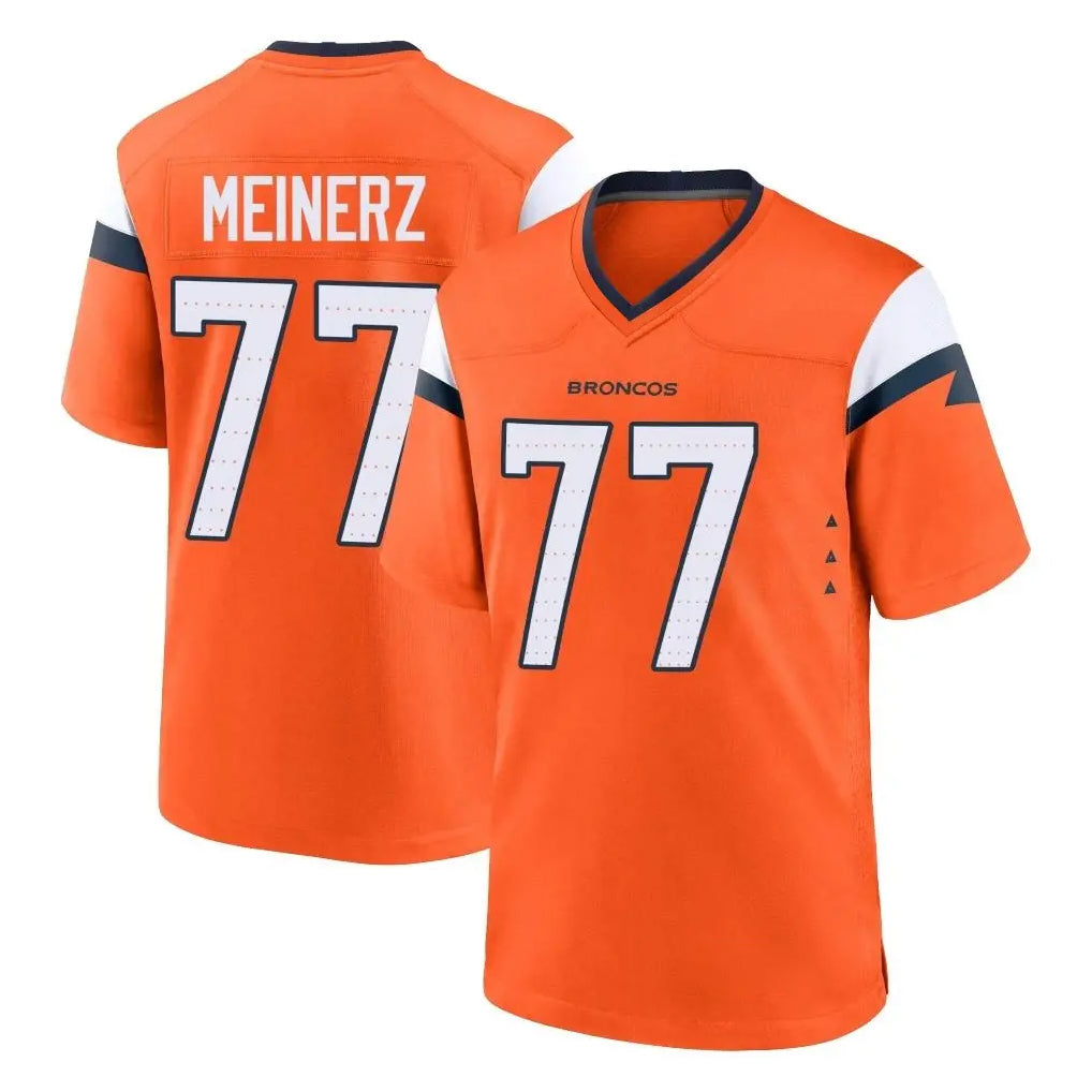 D.Broncos #77 Quinn Meinerz Player Orange Home Game Qdoa Stitched Jerseys