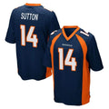 D.Broncos #14 Courtland Sutton Player Navy Game Qdoa Stitched Jerseys