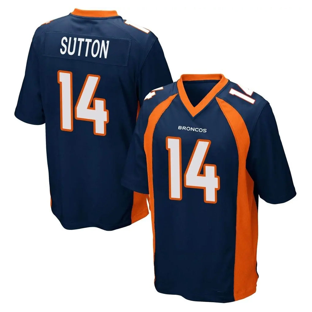 D.Broncos #14 Courtland Sutton Player Navy Game Qdoa Stitched Jerseys
