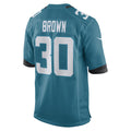 Qdoa J.Jaguars #30 Montaric Brown Teal Game Player Jersey