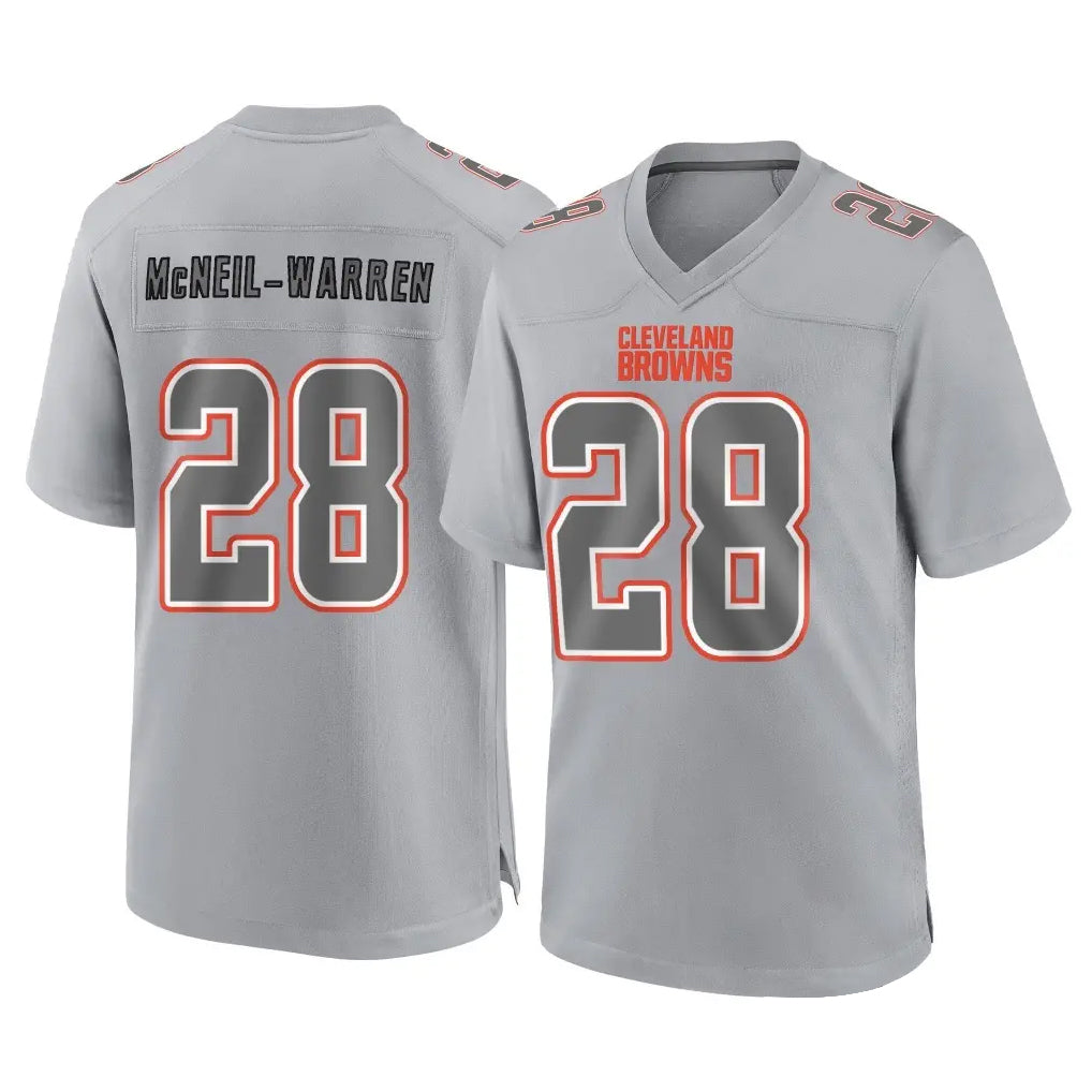 C.Browns #28 Emmanuel McNeil-Warren Player Gray Atmosphere Fashion Game Qdoa Stitched Jerseys