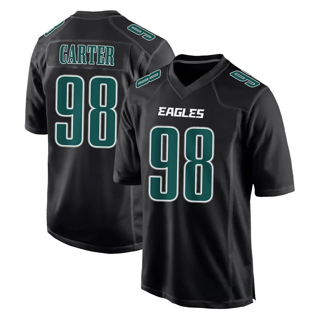 P.Eagles #98 Jalen Carter Player Carbon Black Fashion Home Game Qdoa Stitched Jerseys