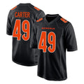 C.Bengals #49 Barrett Carter Player Black Fashion Game Qdoa Stitched Jerseys